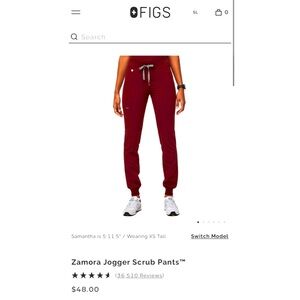 NWT FIGS size M burgundy Zamora jogger scrub bottoms